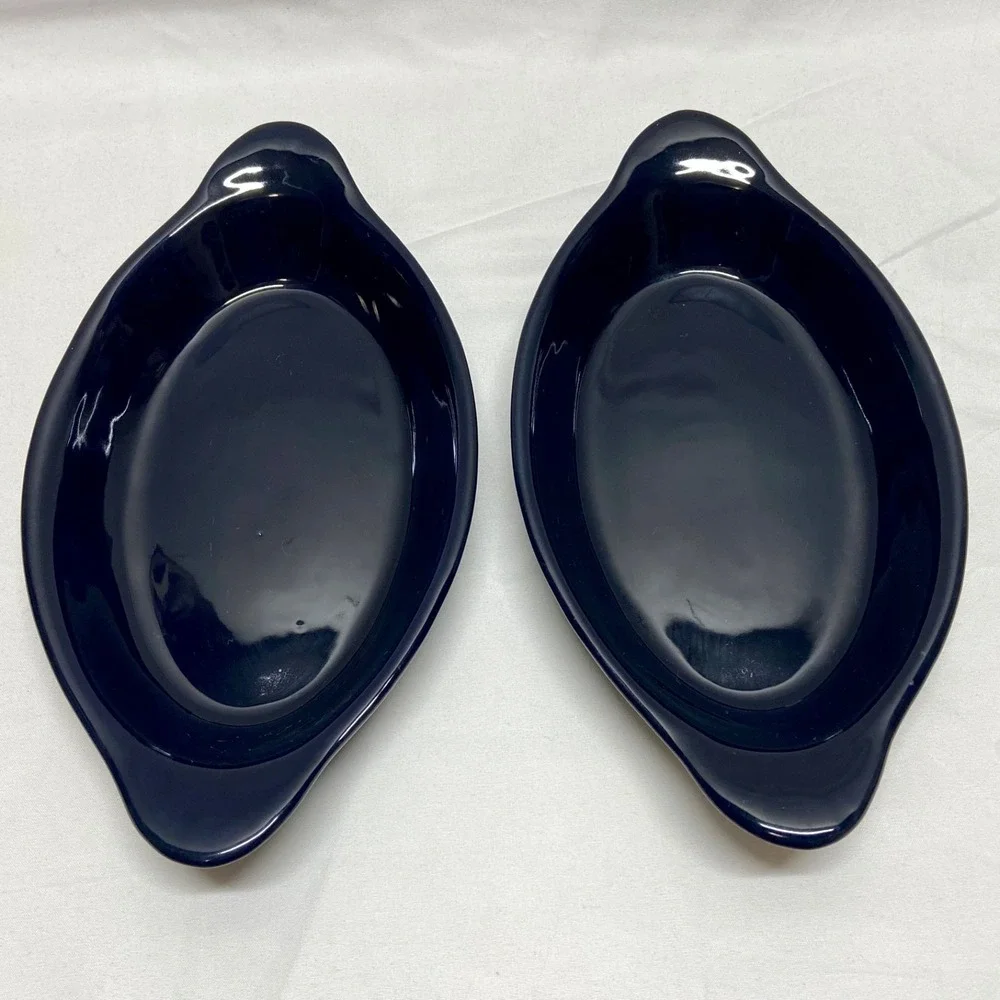 Cobalt Blue Au Gratin Casserole Dishes 9
